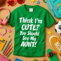 Think I'm Cute? See My Auntie Kids T-Shirt thumb 3