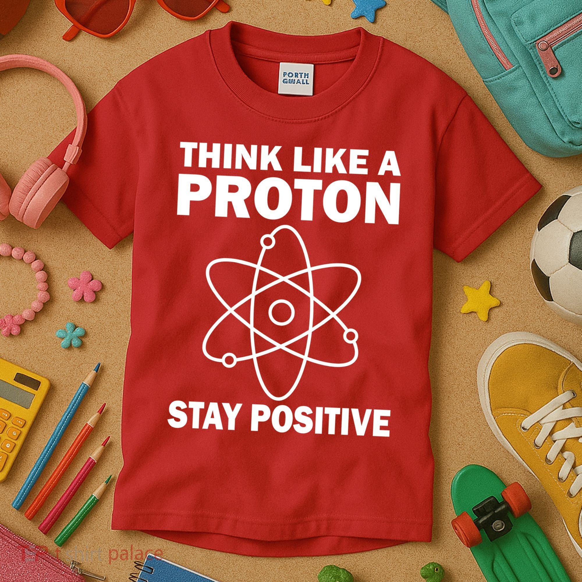 Think Like A Proton Stay Positive Kids T-Shirt
