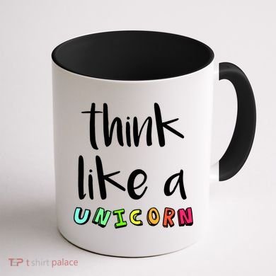 Think Like A Unicorn Coffee Mug back