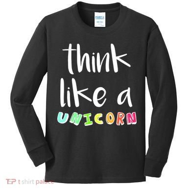 Think Like A Unicorn Kids Long Sleeve Shirt
