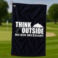 Think Outside No Box Necessary Golf Towel thumb 1
