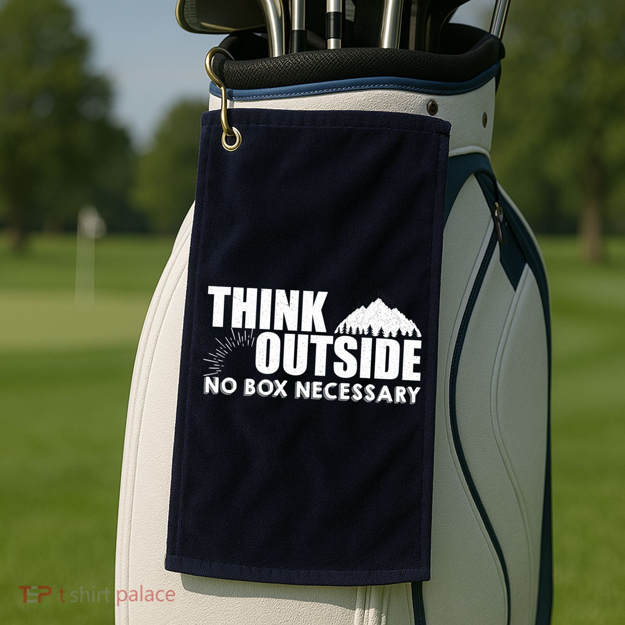 Think Outside No Box Necessary Golf Towel