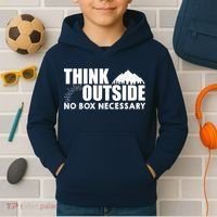 Think Outside No Box Necessary Kids Hoodie thumb 2