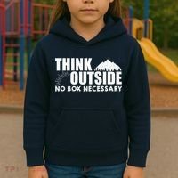 Think Outside No Box Necessary Kids Hoodie thumb 3
