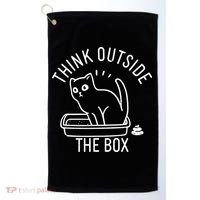 Think Outside The Box Cat Poop Golf Towel thumb 0