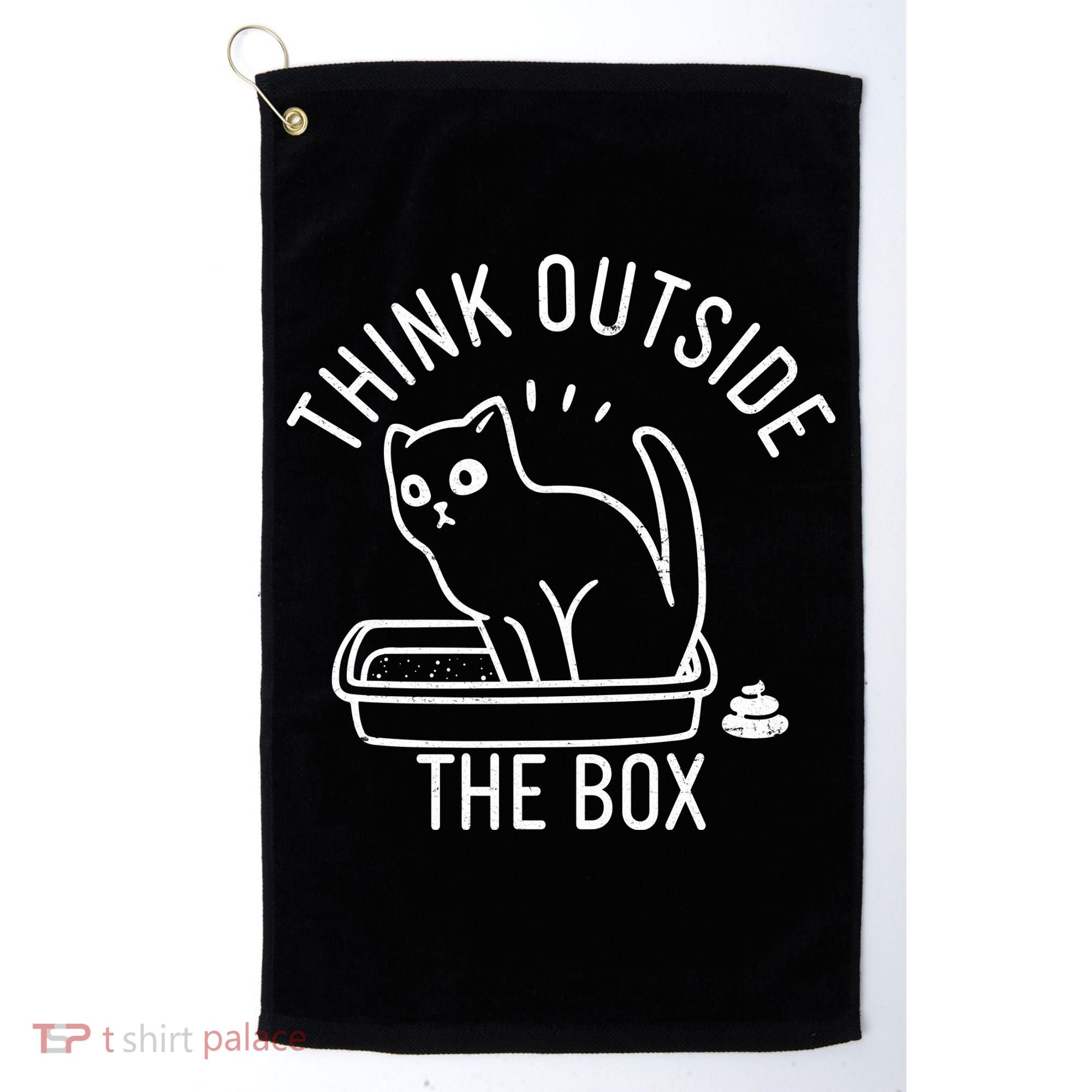 Think Outside The Box Cat Poop Golf Towel