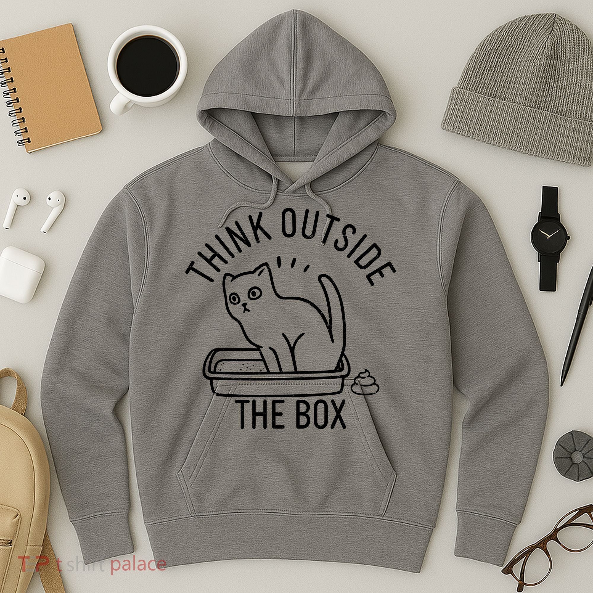 Think Outside The Box Cat Poop Hoodie