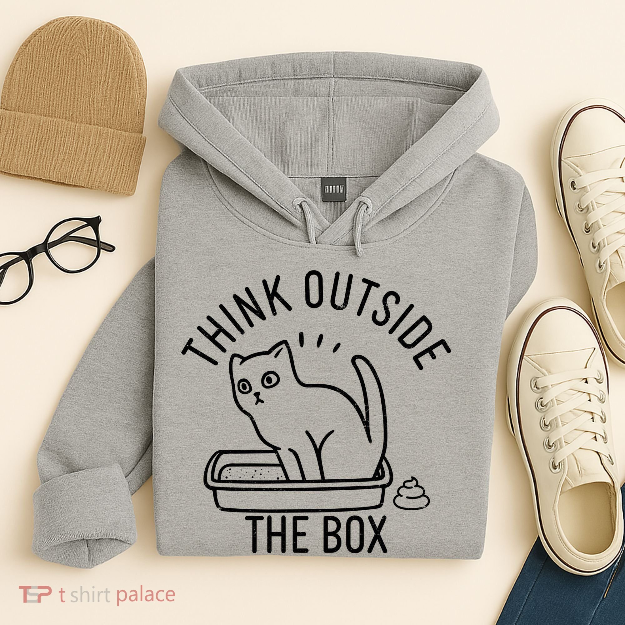 Think Outside The Box Cat Poop Hoodie