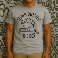 Think Outside The Box Cat Poop T-Shirt thumb 3