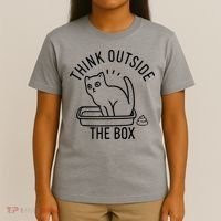 Think Outside The Box Cat Poop T-Shirt thumb 4