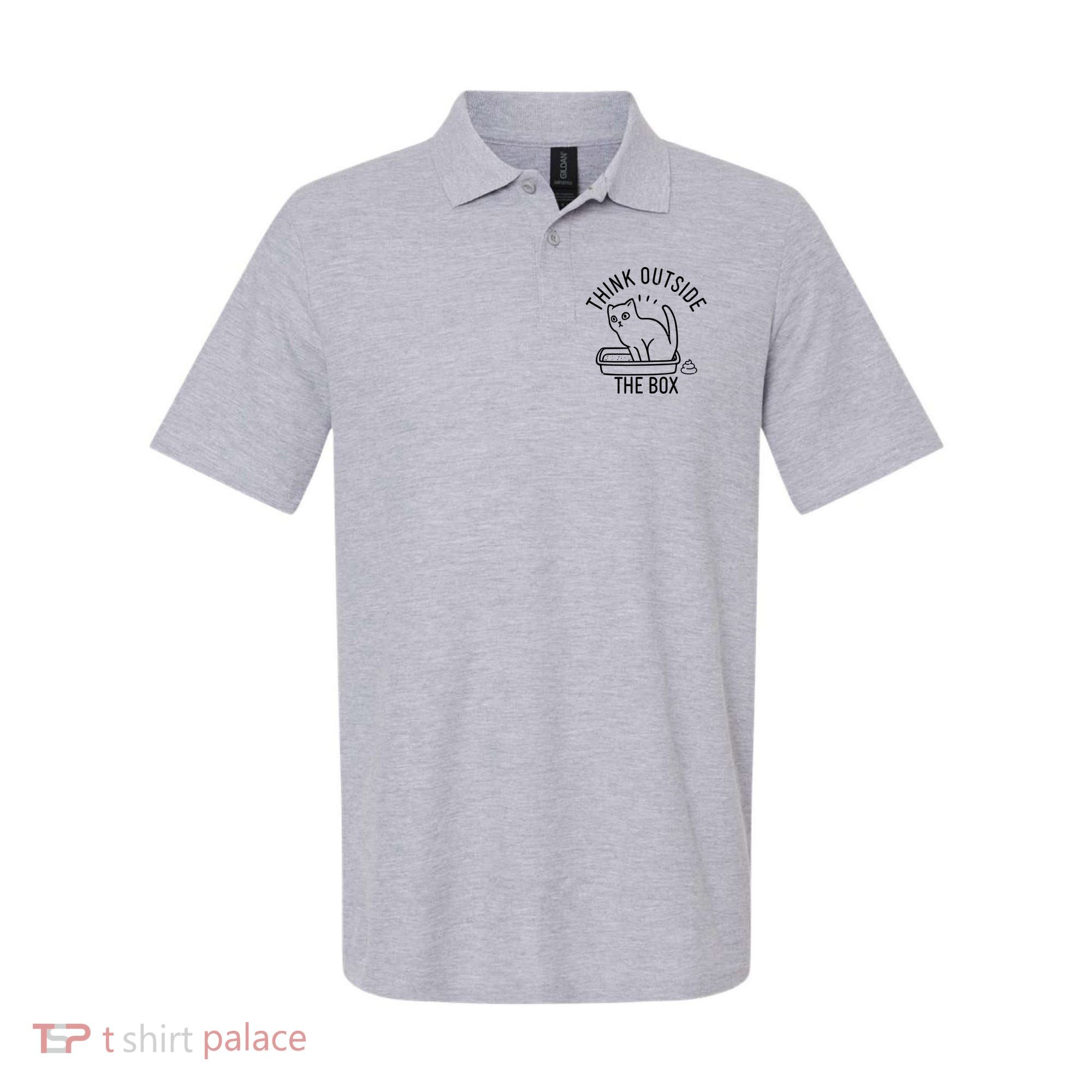 Think Outside The Box Cat Poop Polo