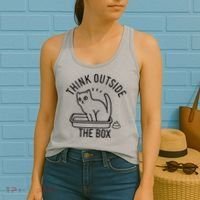 Think Outside The Box Cat Poop Women's Tank Top thumb 2