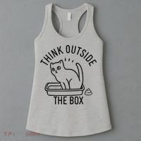 Think Outside The Box Cat Poop Women's Tank Top thumb 3