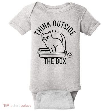 Think Outside The Box Cat Poop Baby Bodysuit