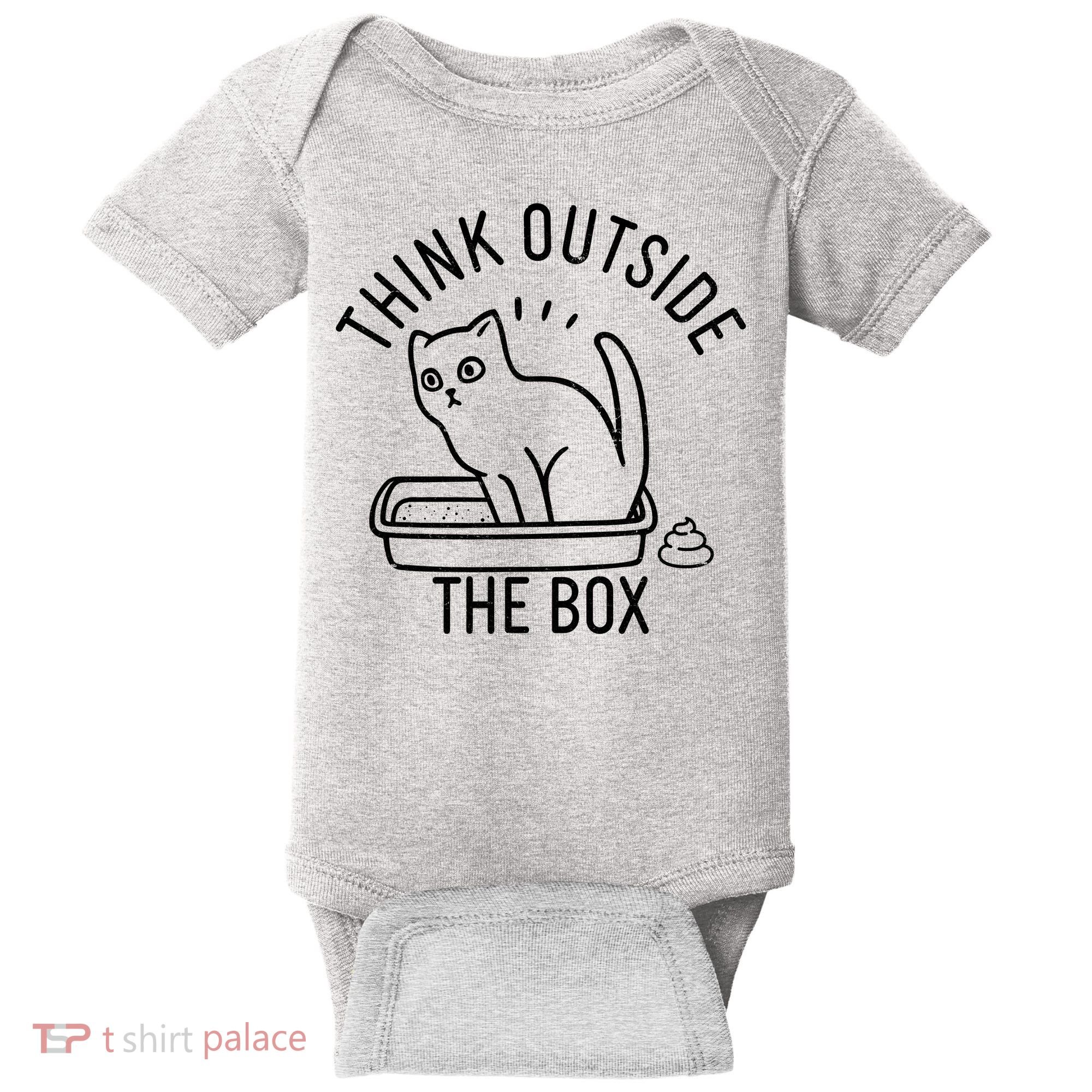 Think Outside The Box Cat Poop Baby Bodysuit