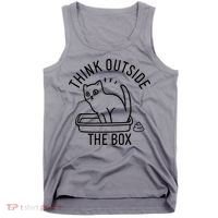 Think Outside The Box Cat Poop Tank Top thumb 0