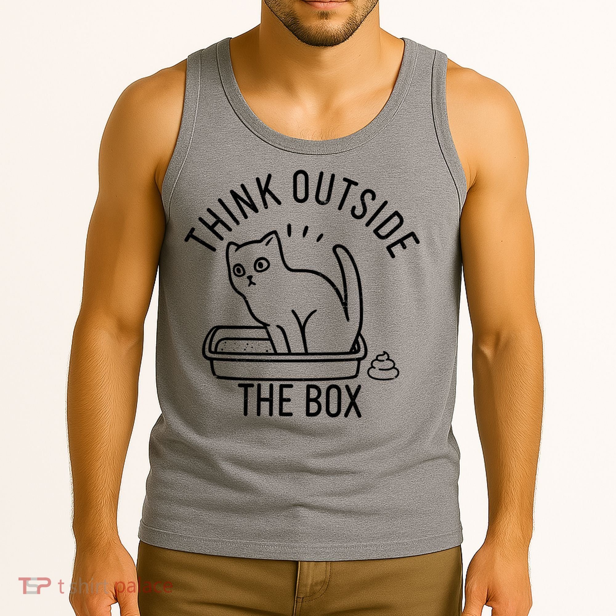 Think Outside The Box Cat Poop Tank Top