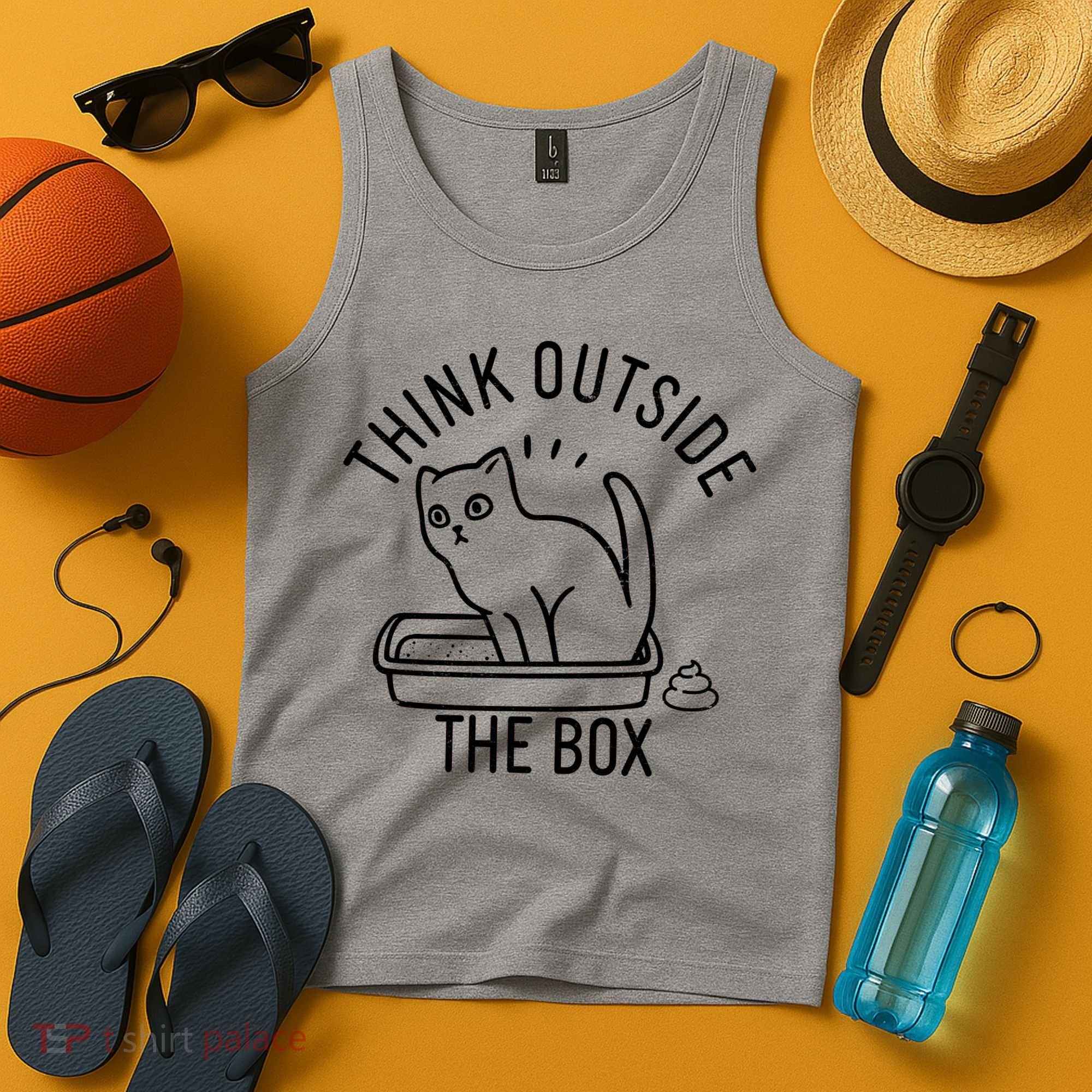 Think Outside The Box Cat Poop Tank Top