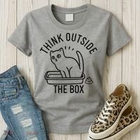 Think Outside The Box Cat Poop Women's T-Shirt thumb 3