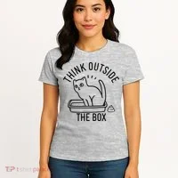 Think Outside The Box Cat Poop Women's T-Shirt thumb 4