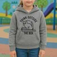 Think Outside The Box Cat Poop Kids Hoodie thumb 3