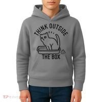 Think Outside The Box Cat Poop Kids Hoodie thumb 4