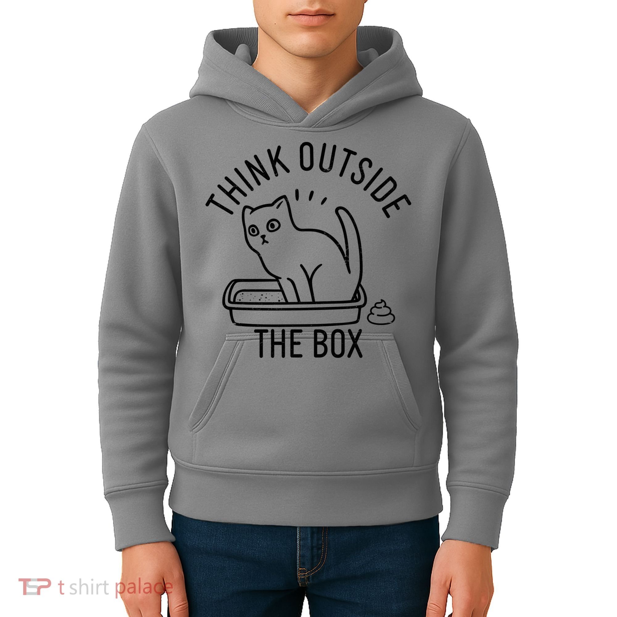 Think Outside The Box Cat Poop Kids Hoodie