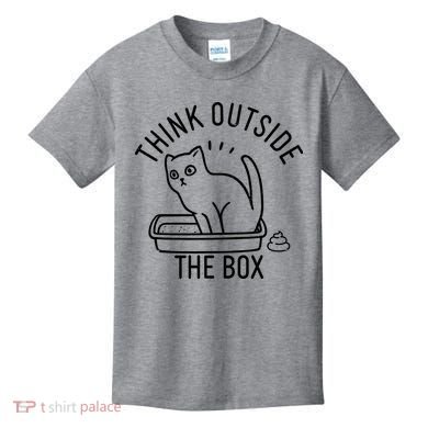 Think Outside The Box Cat Poop Kids T-Shirt
