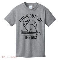 Think Outside The Box Cat Poop Kids T-Shirt thumb 0