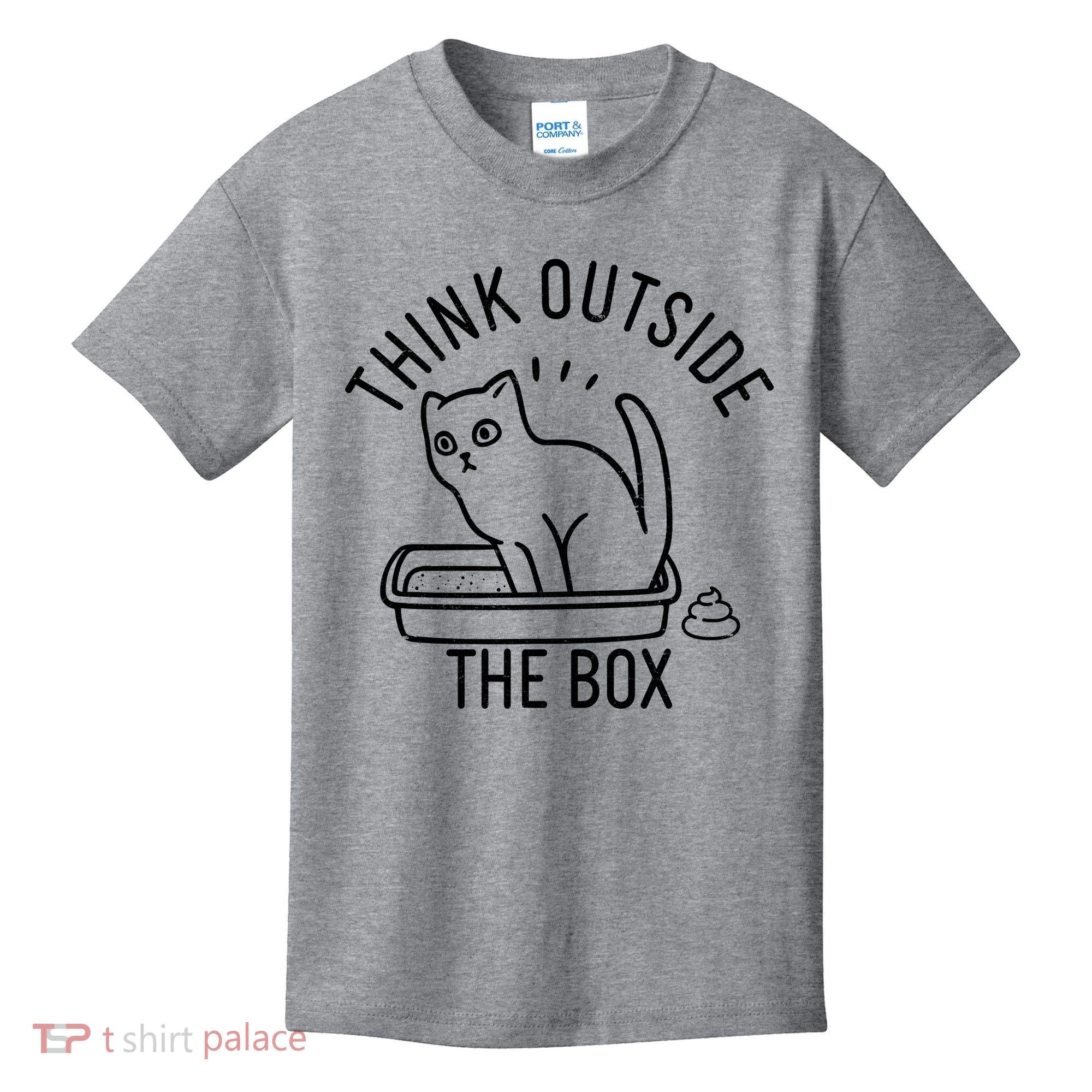 Think Outside The Box Cat Poop Kids T-Shirt