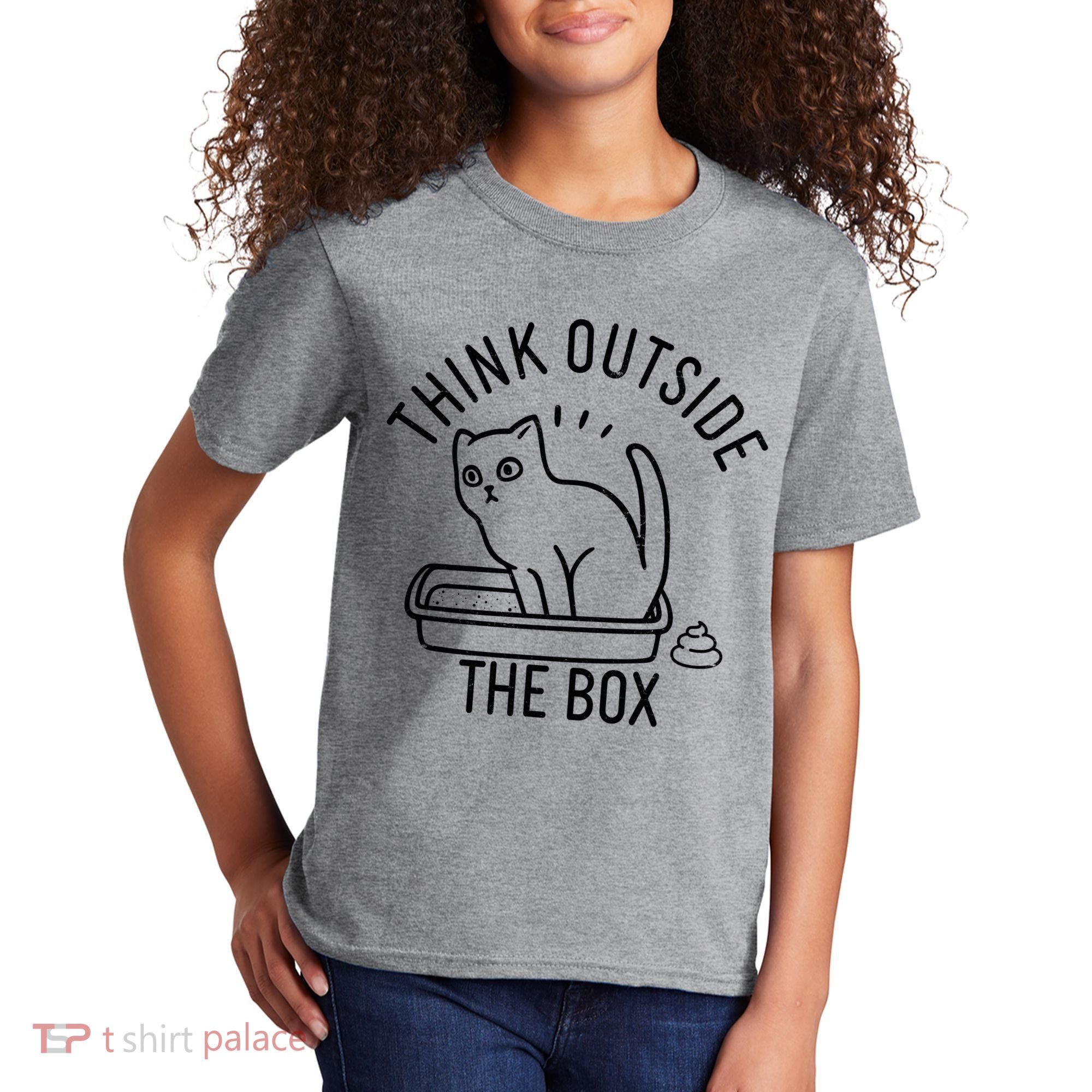 Think Outside The Box Cat Poop Kids T-Shirt