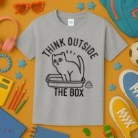 Think Outside The Box Cat Poop Kids T-Shirt thumb 3
