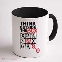 Think Outside The Box Tic Tac Toe Coffee Mug thumb 1
