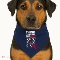 Think Outside The Box Tic Tac Toe USA-Made Doggie Bandana thumb 1