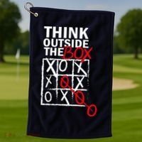 Think Outside The Box Tic Tac Toe Golf Towel thumb 1