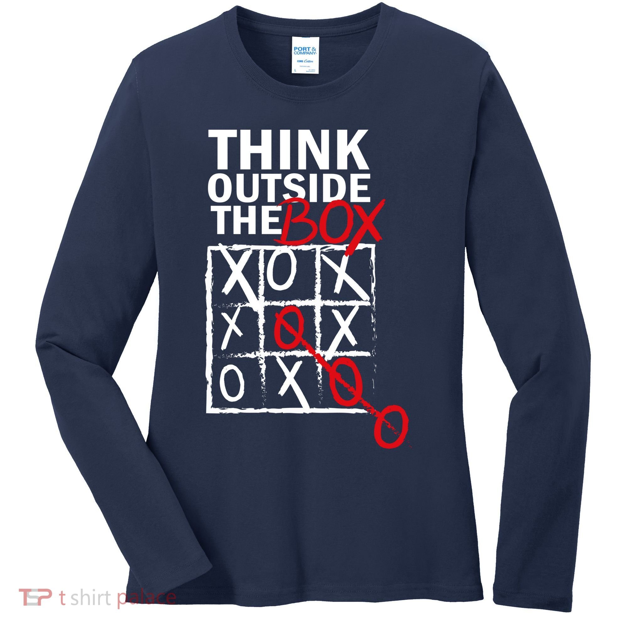 Think Outside The Box Tic Tac Toe Women's Long Sleeve Shirt