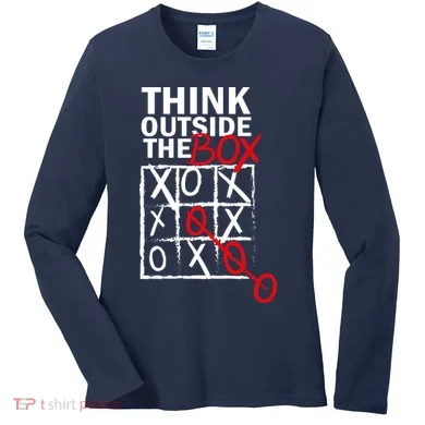 Think Outside The Box Tic Tac Toe Women's Long Sleeve Shirt
