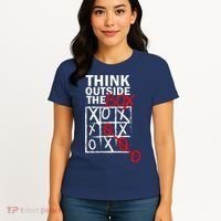 Think Outside The Box Tic Tac Toe Women's T-Shirt thumb 4