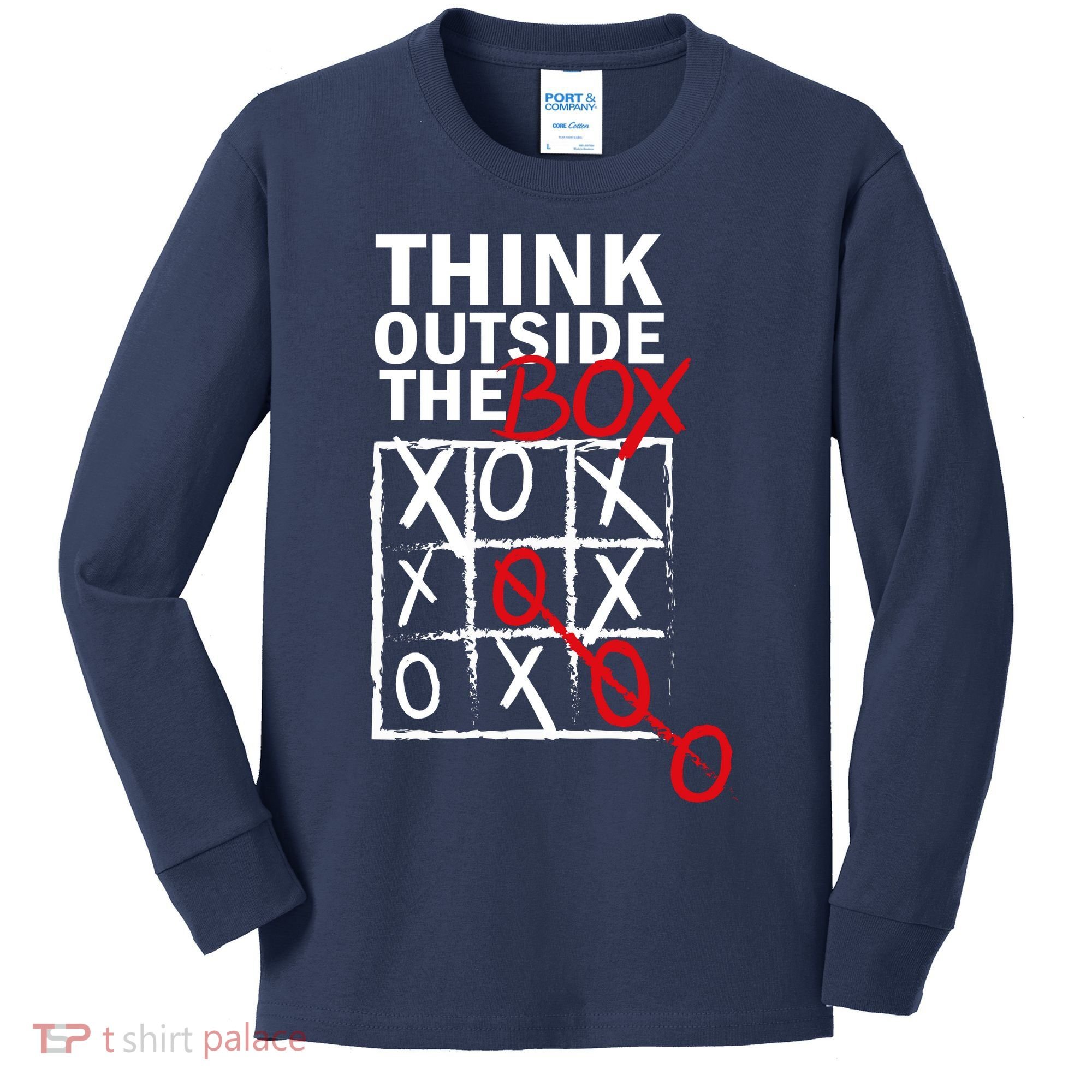 Think Outside The Box Tic Tac Toe Kids Long Sleeve Shirt