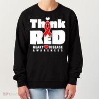 Think Red Heart Disease Awareness Women's Sweatshirt thumb 0