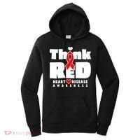 Think Red Heart Disease Awareness Women's Hoodie thumb 0