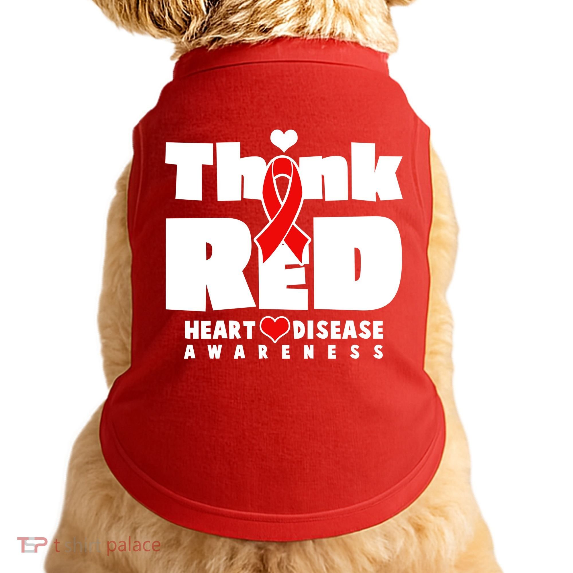 Think Red Heart Disease Awareness Doggie Tank