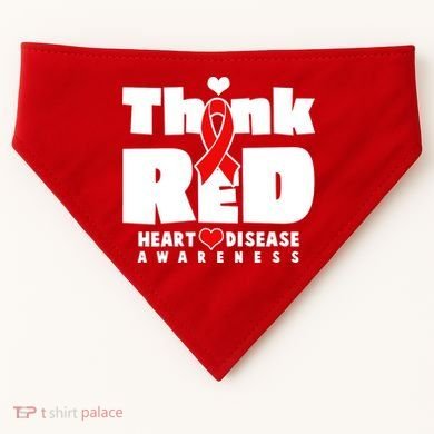 Think Red Heart Disease Awareness USA-Made Doggie Bandana