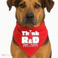 Think Red Heart Disease Awareness USA-Made Doggie Bandana thumb 1