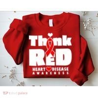 Think Red Heart Disease Awareness Sweatshirt thumb 2