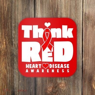 Think Red Heart Disease Awareness Coaster