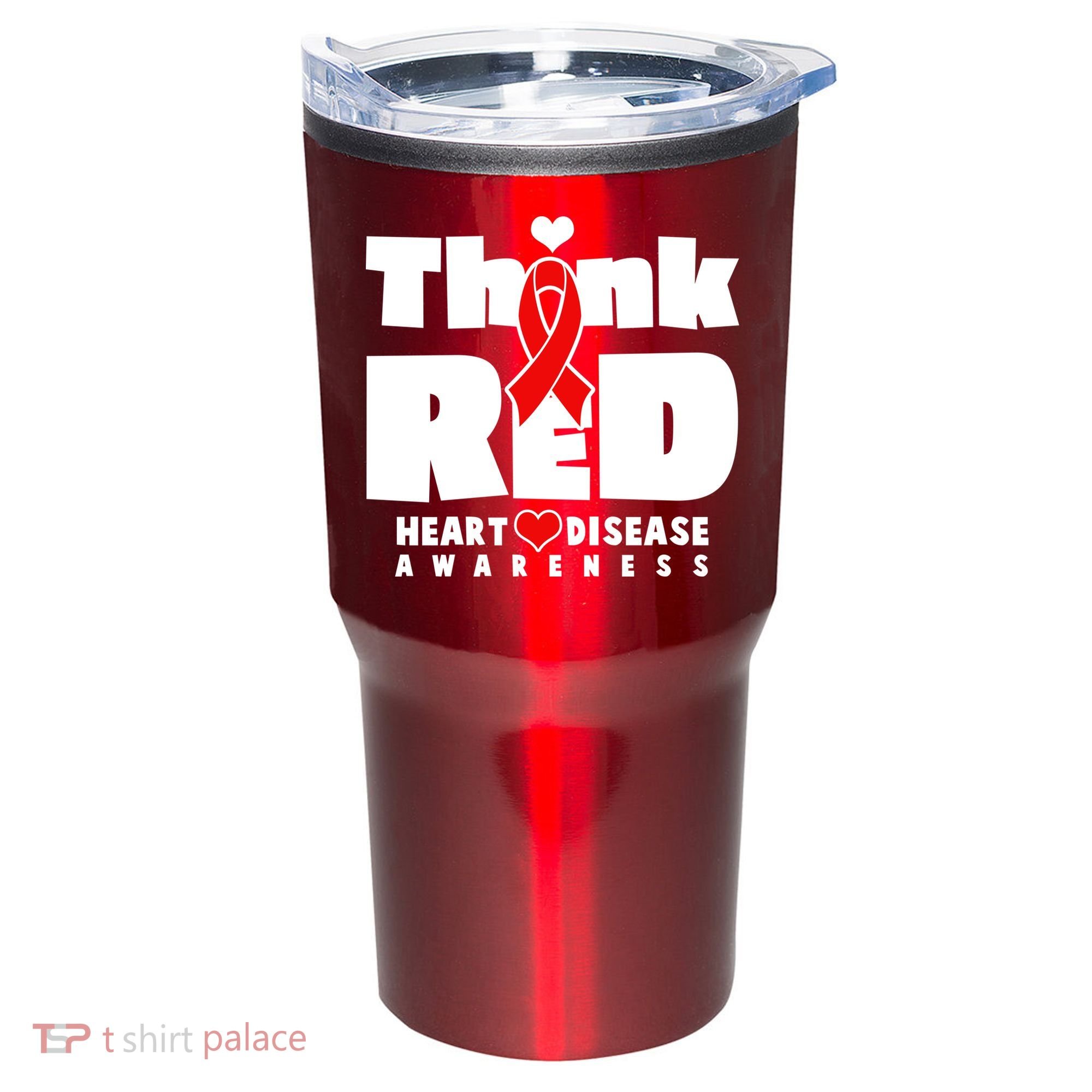 Think Red Heart Disease Awareness Tumbler