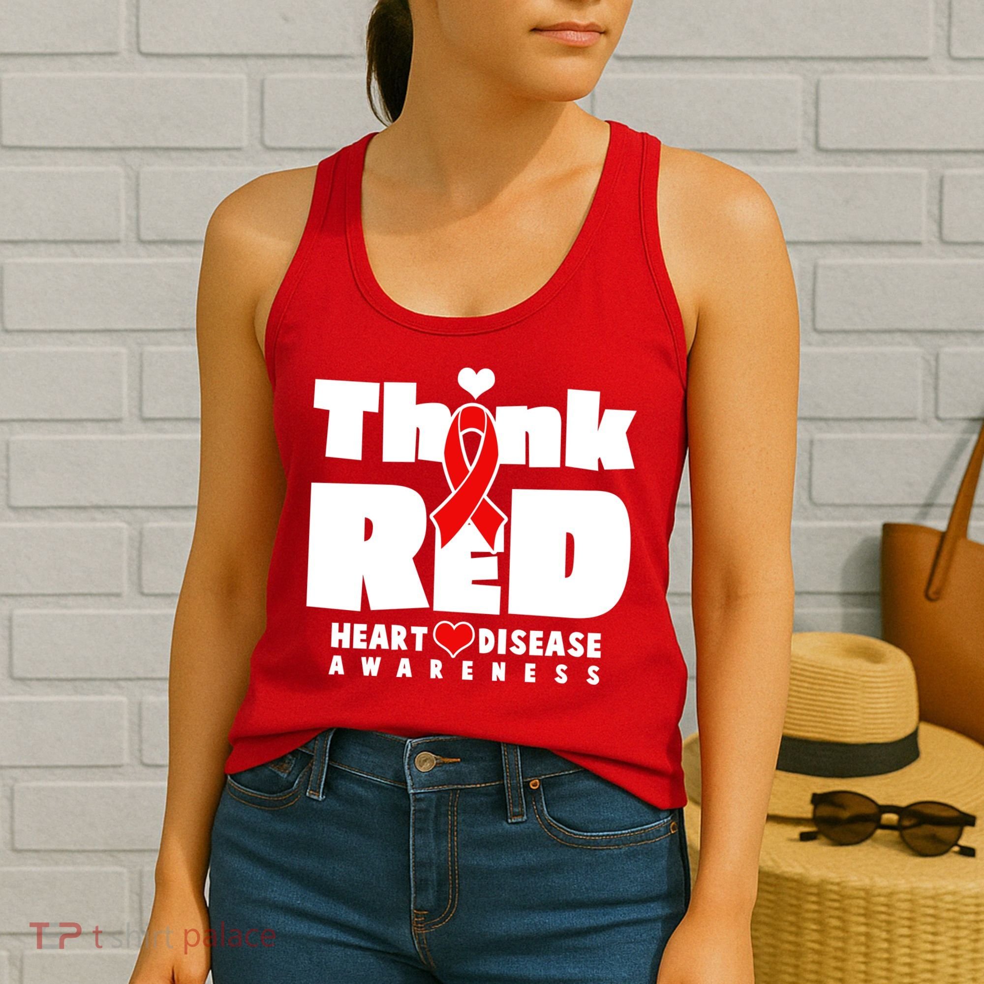 Think Red Heart Disease Awareness Women's Tank Top