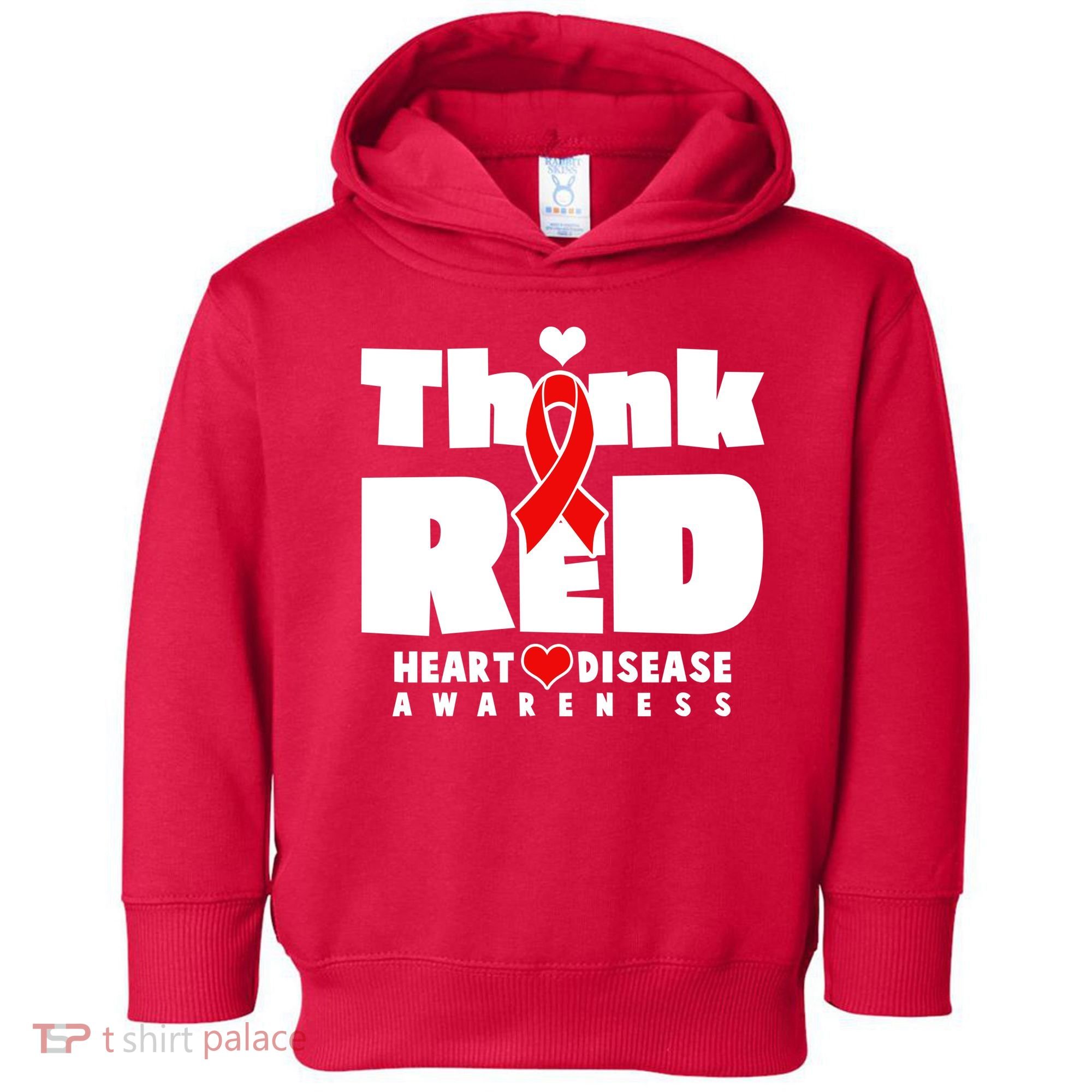 Think Red Heart Disease Awareness Toddler Hoodie