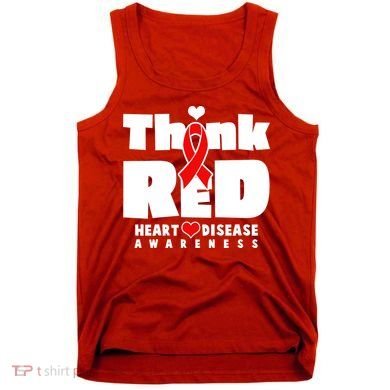 Think Red Heart Disease Awareness Tank Top